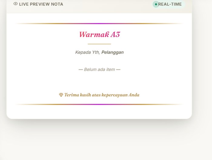 Contoh nota digital gaya Elegan Emas