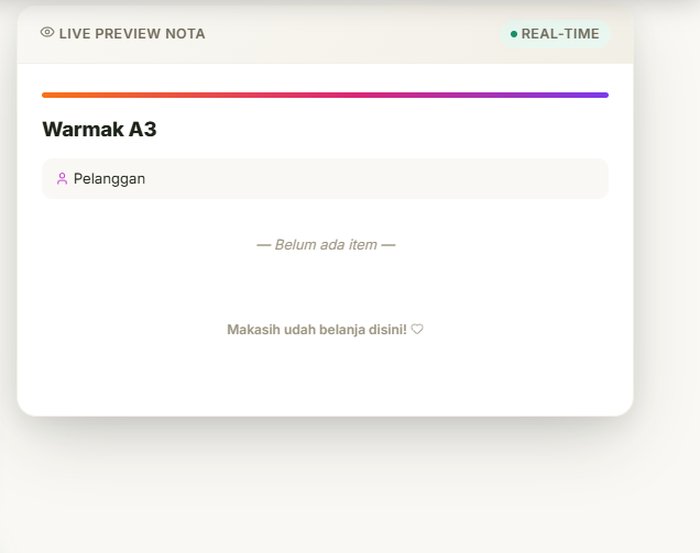 Contoh nota digital gaya Kartu Modern