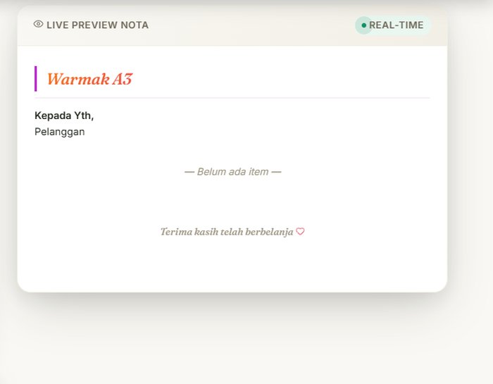 Contoh nota digital gaya Minimalis