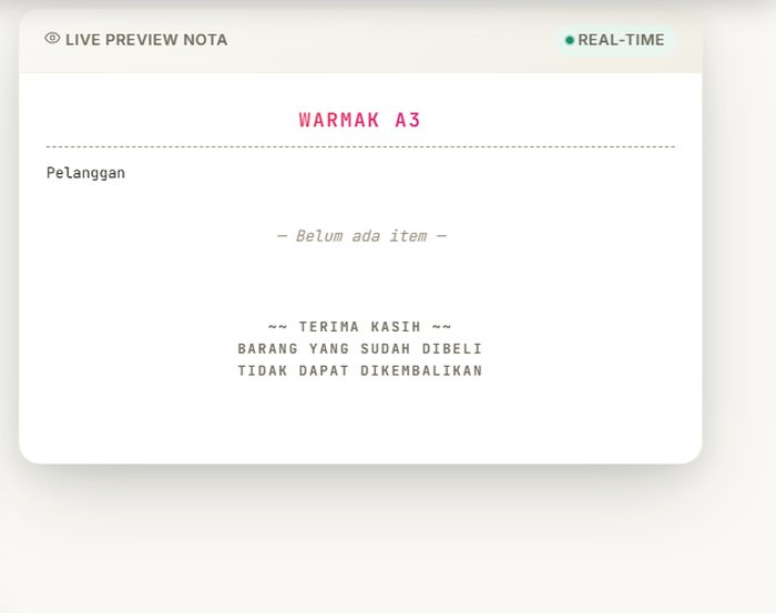 Contoh nota digital gaya Struk Kasir